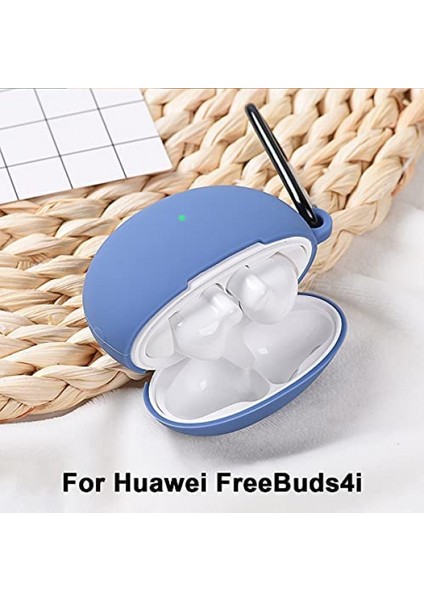 Freebuds 4i ile Uyumlu Kulaklık Kabuğu Silikon Taşıma Çantası, Kancalı Taşınabilir Çizik Kapağı (Mavi) (Yurt Dışından) fırsatları