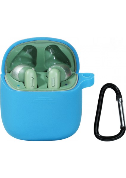Jbl Tune 225 TWS/220TWS Için Silikon Kılıf Anti-Kayıp Darbeye Dayanıklı Koruyucu Kılıf Kapak Jbl Tune 225 TWS/220TWS ile Uyumlu (Gök Mavisi) (Yurt Dışından)