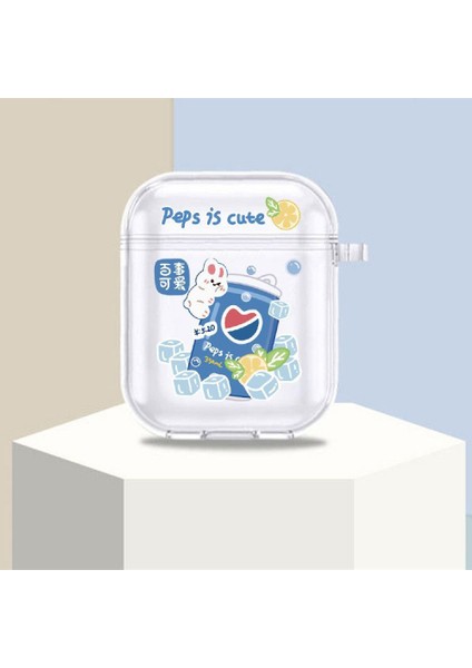 Airpods1 / 2 Karikatür Kulaklık Kapağı ve Apple Kulaklık Koruyucu Kapağı (Pepsi) Için Uygundur (Yurt Dışından)