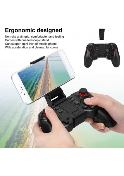 Kablosuz Bluetooth Gamepad, Android/ıos Cihaz Sistemi Için Geri Çekilebilir Braketli Kablosuz Bluetooth 4.0 Oyun Denetleyicisi Kavrama Oyun Denetleyicisi (Yurt Dışından) fiyatları