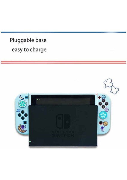 Nintendo Switch Için Takılabilir Koruyucu Kılıf, Ns Konsolu ve Joy-Con Kontrol Cihazları Için Sevimli Yumuşak Tpu Ince Kılıf Kapağı (Yurt Dışından)