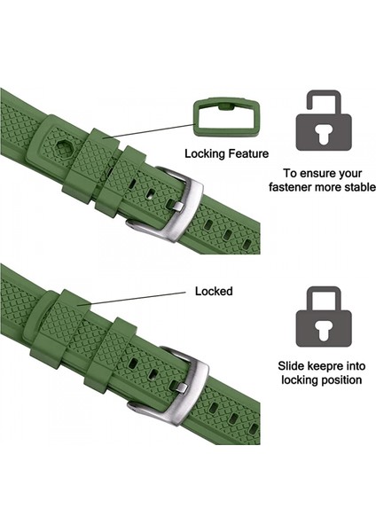 Avekı Saat Kordonları 22MM Paslanmaz Çelik Toka Hızlı Bırakma Floro Kauçuk Saat Kayışı Erkekler Için, Nane (Yurt Dışından) indirimleri