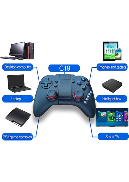 Kablosuz Oyun Joystick Denetleyicisi, 2.4ghz Oyun Joystick Denetleyicisi Gamepad Uzaktan Android Ios Telefonlar ve Tabletler ile Uyumlu, Ps3, Pc Windows Xp/7/8/10 (Yurt Dışından)