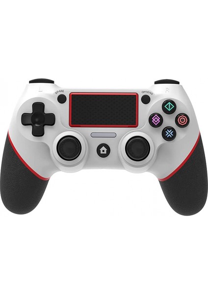 Dokunmatik Yüzey Titreşimli Kablosuz Bt Oyun Gamepad 6 Eksenli Kolu Fonksiyonu Ergonomik Oyun Kolu Ps4 Host ile Uyumlu Beyaz&kırmızı (Yurt Dışından)