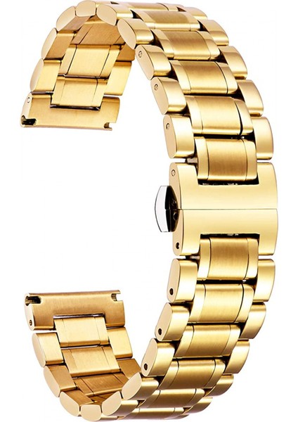 Düz ve Paslanmaz Çelik Saat Kordonları Kavisli Uç 5 Renk (Altın, Şerit, Siyah, Rose Altın, Altın-Gümüş Iki Ton) Boyut (15MM) Sevgililer Günü Hediyeleri (Yurt Dışından)