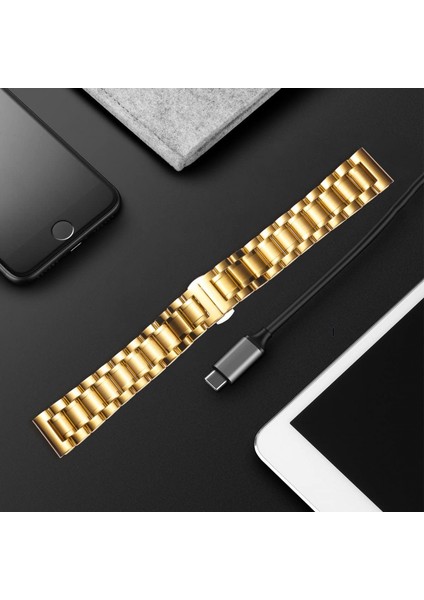 Düz ve Paslanmaz Çelik Saat Kordonları Kavisli Uç 5 Renk (Altın, Şerit, Siyah, Rose Altın, Altın-Gümüş Iki Ton) Boyut (15MM) Sevgililer Günü Hediyeleri (Yurt Dışından) fiyatları