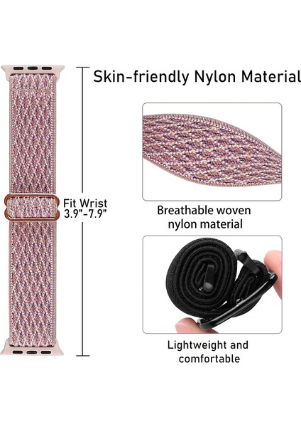Apple Watch Kordonları 42/44/45MM ile Uyumlu Saat Kordonları, Iwatch Serisi 7/6/5/4/3/2/1 Se Için Esnek Naylon Solo Döngü Bandı, Kadın Erkek Için Ayarlanabilir 2'li Paket Elastik Kayış (Yurt Dışından) fırsatları