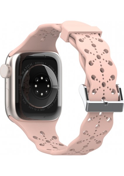 Saat Kayışı Apple Iwatch 6/5/4/3/2/1 Nesil Se Içi Boş Dantel Katı Silikon Kayış --- Retro Gül (38/40/41MM) (Yurt Dışından)