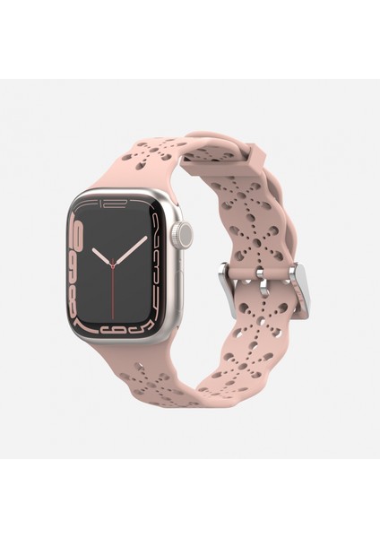 Saat Kayışı Apple Iwatch 6/5/4/3/2/1 Nesil Se Içi Boş Dantel Katı Silikon Kayış --- Retro Gül (38/40/41MM) (Yurt Dışından) fiyatları