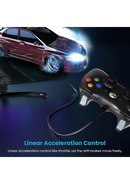 Wired Controller For Xbox 360, Yaeye Game Controller For 360 With Dual-Vibration Turbo Compatible With Xbox 360/360 Slim And Pc Windows 7,8,10,11 (Yurt Dışından)