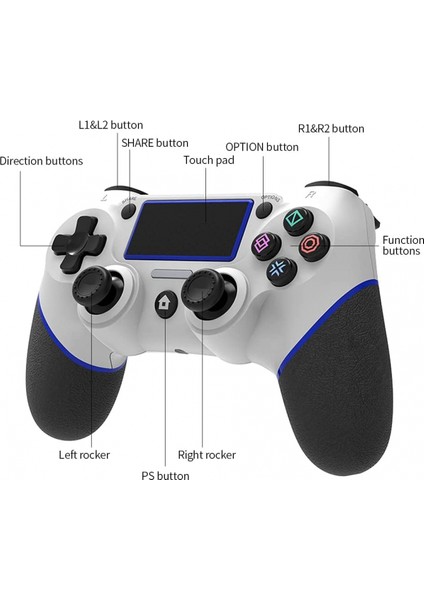 Dokunmatik Yüzey Titreşimli Kablosuz Bt Oyun Gamepad 6 Eksenli Tutma Işlevi Ps4 Ana Bilgisayarıyla Uyumlu Ergonomik Gamepad Siyah Yeşil (Yurt Dışından)