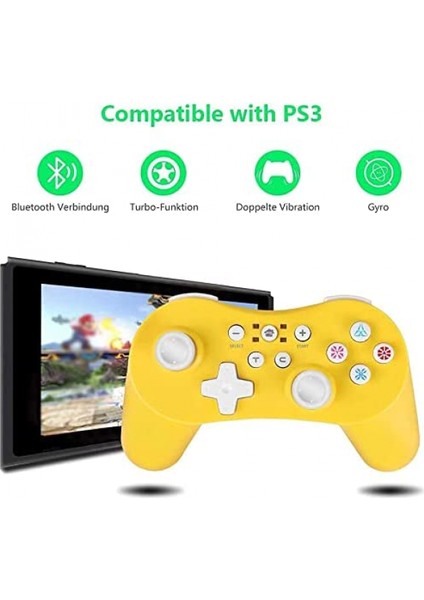 Ps3 Için Kablosuz Kumanda, Playstation 3/SWITCH/ANDROID/PC/PC360 Için Gamepad Kumandası, Altı Eksenli, Çift Titreşimli, Turbo Işlevli-Mavi (Yurt Dışından)