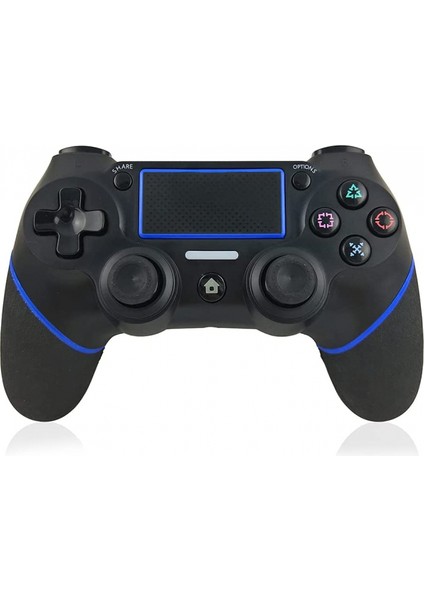 Dokunmatik Yüzey Titreşimli Kablosuz Bt Oyun Gamepad 6 Eksenli Kolu Fonksiyonu Ergonomik Oyun Kolu Ps4 Host ile Uyumlu Siyah ve Mavi (Yurt Dışından)