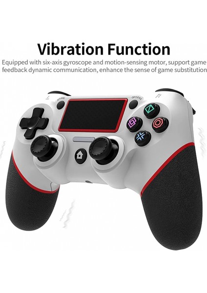 Dokunmatik Yüzey Titreşimli Kablosuz Bt Oyun Gamepad 6 Eksenli Kolu Fonksiyonu Ergonomik Oyun Kolu Ps4 Host ile Uyumlu Siyah ve Mavi (Yurt Dışından)