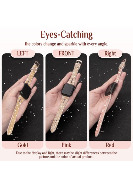 Apple Watch Bantları Için Bling Ince Bant Için 45MM 44MM 42MM Serisi 7 Se 6 5 4 3 2 1, Iwatch Tüm Serilerle Uyumlu Kadın Parıltılı Silikon Kayış Aksesuarları (45MM/44MM/42MM, Altın) (Yurt Dışından) fiyatları