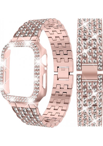 Avekı Kılıf Serisi ile Uyumlu Apple Watch Band Iwatch6/5/4/3/2/1, Bling Tam Elmas Taklidi Kadın Kız Takı Saat Bandı Için Şık Kristal Yedek Ayarlanabilir Bant, Rosepink (40MM) (Yurt Dışından)