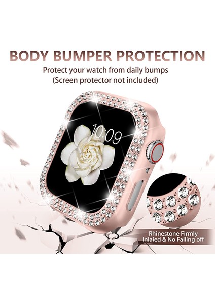 Avekı Kılıf Serisi ile Uyumlu Apple Watch Band Iwatch6/5/4/3/2/1, Bling Tam Elmas Taklidi Kadın Kız Takı Saat Bandı Için Şık Kristal Yedek Ayarlanabilir Bant, Rosepink (40MM) (Yurt Dışından) modelleri