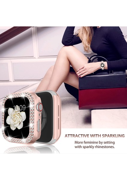 Avekı Kılıf Serisi ile Uyumlu Apple Watch Band Iwatch6/5/4/3/2/1, Bling Tam Elmas Taklidi Kadın Kız Takı Saat Bandı Için Şık Kristal Yedek Ayarlanabilir Bant, Rosepink (40MM) (Yurt Dışından) fırsatları