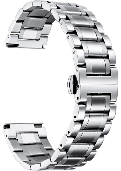 Düz ve Paslanmaz Çelik Saat Kordonları Kavisli Uç 5 Renk (Altın, Şerit, Siyah, Rose Altın, Altın-Gümüş Iki Ton) Boyut (20MM) Sevgililer Günü Hediyeleri (Yurt Dışından)