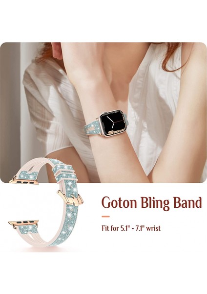 Apple Watch Bantları Için Bling Ince Bant Için 41MM 40MM 38MM Serisi 7 Se 6 5 4 3 2 1, Iwatch Tüm Serilerle Uyumlu Kadın Silikon Parıltılı Kayış Aksesuarları (41MM/40MM/38MM, Yeşil) (Yurt Dışından) fırsatları