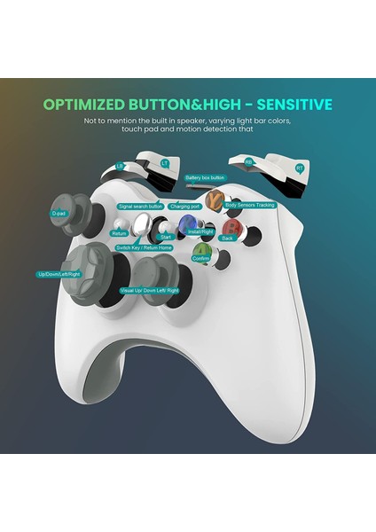 Xbox 360 Için Kablosuz Kumanda, 2,4 Ghz Gelişmiş Çift Titreşimli Oyun Kumandası ve Alıcı Uzaktan Gamepad Xbox 360 Slim Ps3 ve Pc Için Joypad Joystick Windows 7/8/10 (Siyah) (Yurt Dışından)