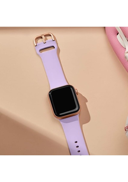 Apple Saat Kayışı Yumuşak Silikon Spor Bileklik Yedek Kayışı, Tüm Iwatch Serisine Uygundur (Lavanta 38/40/41MM) (Yurt Dışından) modelleri