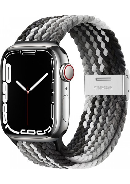 Apple Watch Band Için Örgülü Döngü Için 42MM 44MM 45MM Kadın/erkek, Iwatch Bantları Serisi Için Solace Elastics Streç Naylon Spor Kayış Bileklik Serisi 7 6 5 4 3 2 1 Se (Siyah) (Yurt Dışından)