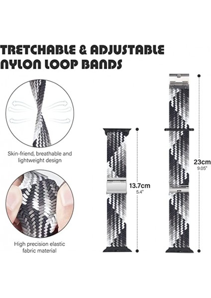 Apple Watch Band Için Örgülü Döngü Için 42MM 44MM 45MM Kadın/erkek, Iwatch Bantları Serisi Için Solace Elastics Streç Naylon Spor Kayış Bileklik Serisi 7 6 5 4 3 2 1 Se (Siyah) (Yurt Dışından) modelleri