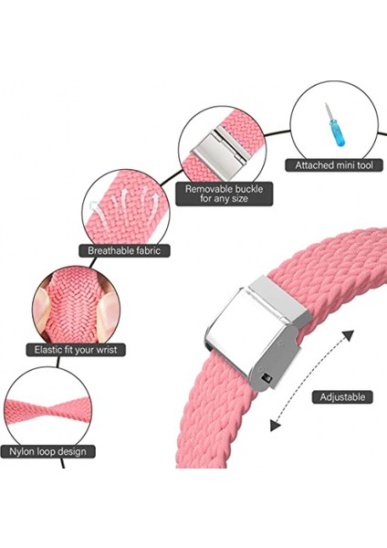 Apple Watch Band Için Örgülü Döngü Için 42MM 44MM 45MM Kadın/erkek, Iwatch Bantları Serisi Için Solace Elastics Streç Naylon Spor Kayış Bileklik Serisi 7 6 5 4 3 2 1 Se (Pembe) (Yurt Dışından) fırsatları