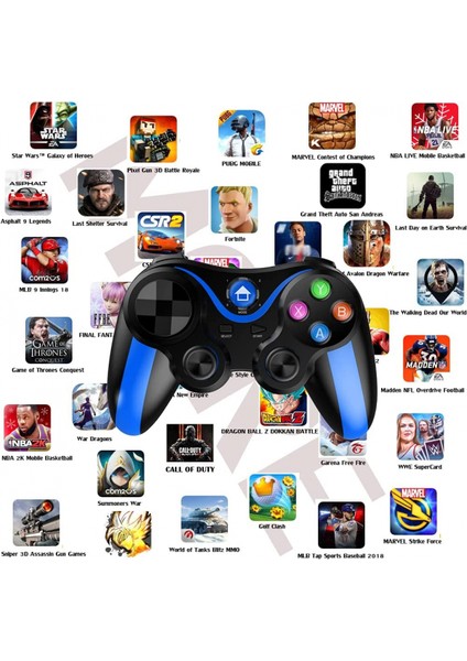 Mobil Oyun Denetleyicisi, Anahtar Eşleme Telefon Denetleyicisi Android Ios Için Kablosuz Mobil Denetleyici Joystick Gamepad (Siyah Mavi) (Yurt Dışından) fırsatları