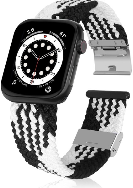 Apple Watch Bantları ile Uyumlu 38MM 40MM 41MM, Gerilebilir Örgülü Solo Döngü Elastik Kadın Erkek Yedek Spor Bileklik, Paslanmaz Çelik Tokalar ile (Yurt Dışından)