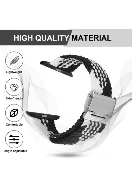 Apple Watch Bantları ile Uyumlu 38MM 40MM 41MM, Gerilebilir Örgülü Solo Döngü Elastik Kadın Erkek Yedek Spor Bileklik, Paslanmaz Çelik Tokalar ile (Yurt Dışından) fiyatları