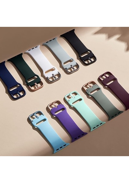 Apple Saat Kayışı Yumuşak Silikon Spor Bileklik Yedek Kayışı, Tüm Iwatch Serisine Uygundur (Koyu Yeşil 42/44/45MM) (Yurt Dışından)