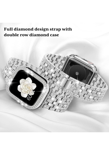 Avekı Kılıf Serisi ile Uyumlu Apple Watch Band Iwatch6/5/4/3/2/1, Bling Tam Elmas Taklidi Kadın Kız Takı Saat Bandı Için Şık Kristal Yedek Ayarlanabilir Bant, Gümüş (42MM) (Yurt Dışından) modelleri