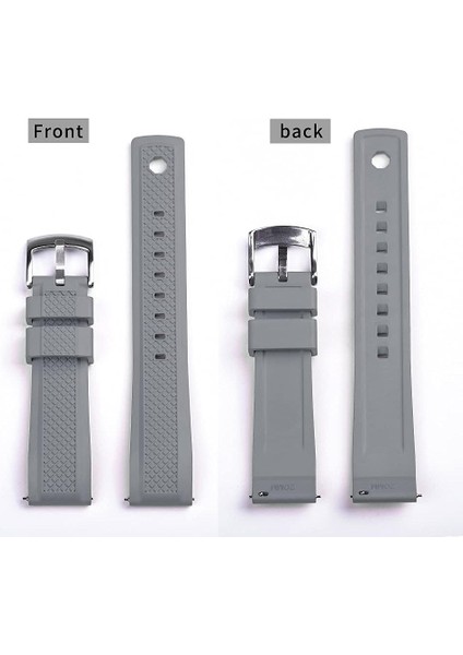 Avekı Saat Kordonları 20MM Paslanmaz Çelik Toka Hızlı Bırakma Floro Kauçuk Saat Kayışı Erkekler Için, Gri (Yurt Dışından) modelleri