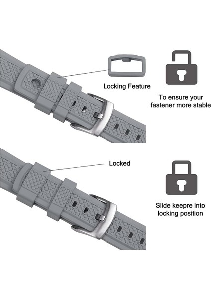 Avekı Saat Kordonları 20MM Paslanmaz Çelik Toka Hızlı Bırakma Floro Kauçuk Saat Kayışı Erkekler Için, Gri (Yurt Dışından) fırsatları