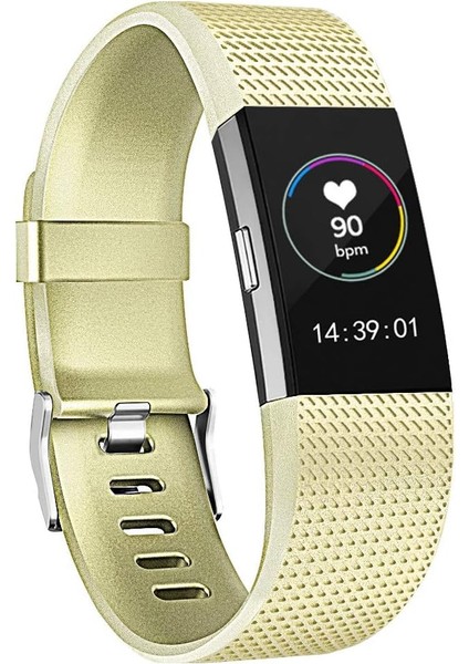 Akıllı Saat, Fitbit Charge 2 ile Uyumlu Bileklik Değiştirme Kayışı, Klasik ve Özel Ayarlanabilir Spor Bileklikler(Metal-Gold-L) (Yurt Dışından)