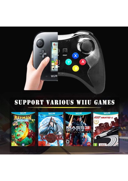 Wii U Pro Controller, Kablolu Wii U Oyun Pedi Wiiu Kontrolü Wii U Oyun Wii U Kablosuz Wii U Kumanda Çift Analog Joystick ile Wii U Için (Wiiu Için Denetleyicisi Siyah) (Yurt Dışından)