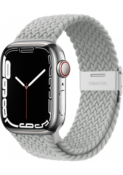 Apple Watch Band Için Örgülü Döngü Için 42MM 44MM 45MM Kadın/erkek, Iwatch Bantları Serisi Için Solace Elastics Streç Naylon Spor Kayış Bileklik 7 6 5 4 3 2 1 Se (Inci Beyazı) (Yurt Dışından)