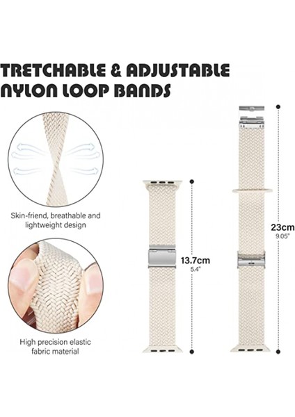 Apple Watch Band Için Örgülü Döngü Için 42MM 44MM 45MM Kadın/erkek, Iwatch Bantları Serisi Için Solace Elastics Streç Naylon Spor Kayış Bileklik 7 6 5 4 3 2 1 Se (Inci Beyazı) (Yurt Dışından) fırsatları