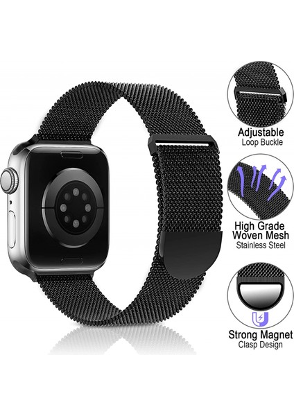 Metal Paslanmaz Çelik Bant Için Apple Watch Bantlarıyla Uyumlu 38MM 40MM 41MM, Döngü Ayarlanabilir Kayış Manyetik Bileklik Iwatch Serisi Için 7 6 5 4 3 2 Se Kadın Erkek (Siyah) (Yurt Dışından) fiyatları