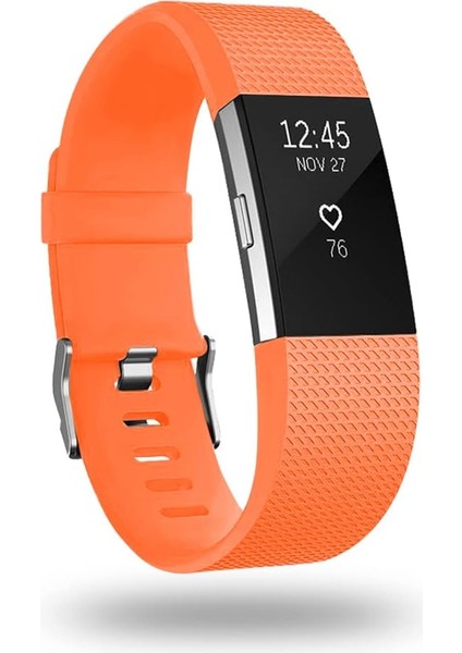 Akıllı Saat, Fitbit Charge 2 ile Uyumlu Bileklik Değiştirme Kayışı, Klasik ve Özel Ayarlanabilir Spor Bileklikler (Turuncu-L) (Yurt Dışından)