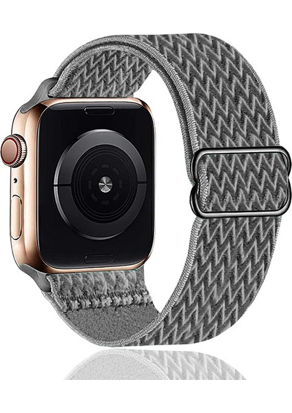 Apple Için Uygun Dalga Desenli Kayış Ayarlanabilir Naylon Örgülü Kayış Iwatch7 Gün Tokalı Saat Kayışı 38MM 40MM 41MM (Yurt Dışından)