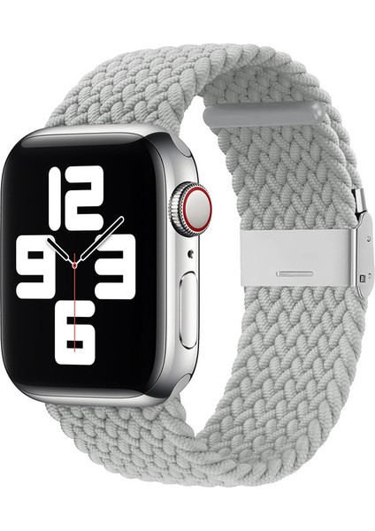 Apple Watch Bantları ile Uyumlu 42MM 44MM 45MM, Gerilebilir Örgülü Solo Döngü Elastik Kadın Erkek Yedek Spor Bileklik, Paslanmaz Çelik Tokalı (Yurt Dışından)