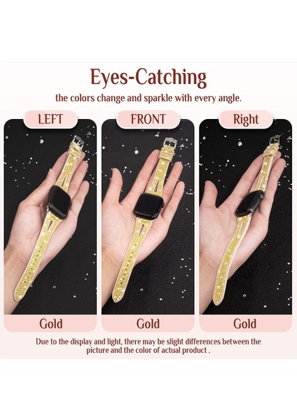 Apple Watch Bantları Için Bling Ince Bant Için 45MM 44MM 42MM Serisi 7 Se 6 5 4 3 2 1, Iwatch Tüm Serilerle Uyumlu Kadın Parıltılı Silikon Kayış Aksesuarları (45MM/44MM/42MM, Sarı) (Yurt Dışından) fiyatları