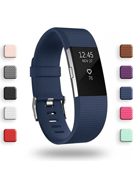 Akıllı Saat, Fitbit Charge 2 ile Uyumlu Bileklik Değiştirme Kayışı, Klasik ve Özel Ayarlanabilir Spor Bileklikler (Lacivert-L) (Yurt Dışından)
