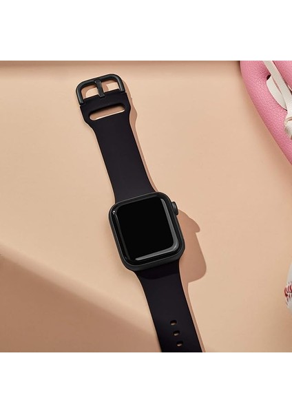 Apple Saat Kayışı Yumuşak Silikon Spor Bileklik Değiştirme Kayışı, Tüm Iwatch Serisine Uygundur (Siyah 42/44/45MM) (Yurt Dışından) fiyatları