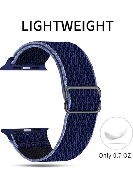 Apple Bantlarıyla Uyumlu Esnek Kayış Iwatch 7 Için Ayarlanabilir Esnek Örgülü Elastik Örgü Naylon --- Açık Gri (42/44/45MM) (Yurt Dışından) modelleri