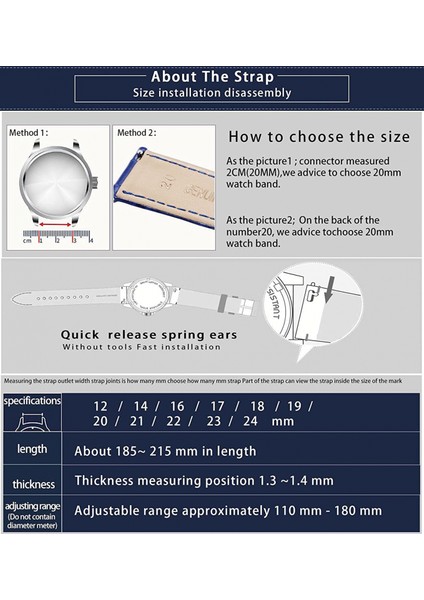 Avekı Hakiki Deri Yedek Saat Kordonu Erkekler Kadınlar Için Çok Renkli Su Geçirmez, Gr-Beyaz (17MM) (Yurt Dışından)