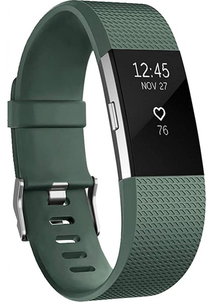 Akıllı Saat, Fitbit Charge 2 ile Uyumlu Bileklik Değiştirme Kayışı, Klasik ve Özel Ayarlanabilir Spor Bileklikler (Olive Green-L) (Yurt Dışından)